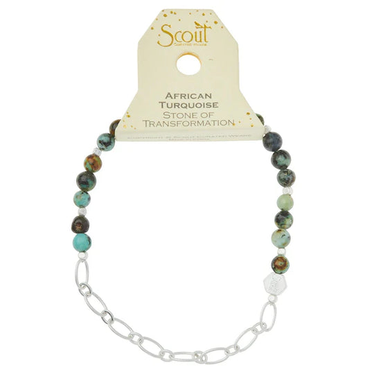 Mini Stone w/Chain Stacking Bracelet