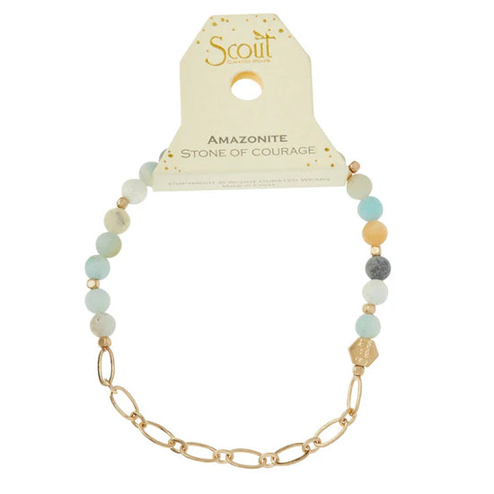 Mini Stone w/Chain Stacking Bracelet