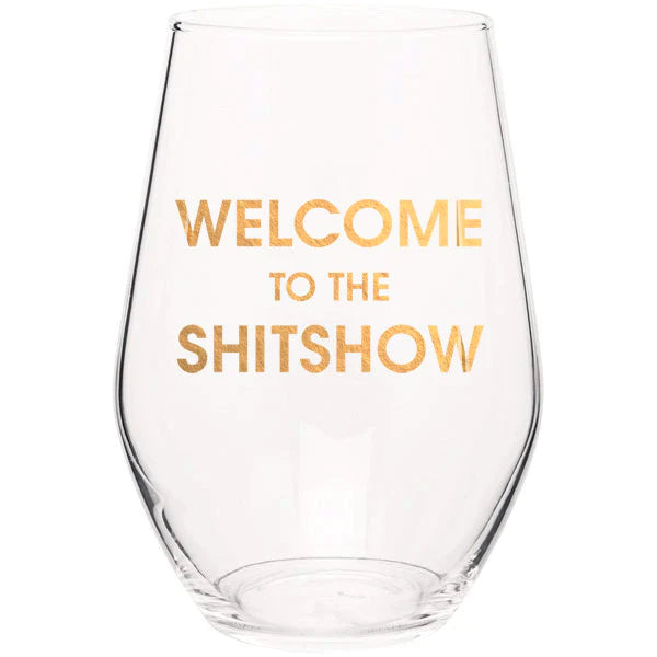Load image into Gallery viewer, Welcome To The Shitshow Wine Glass
