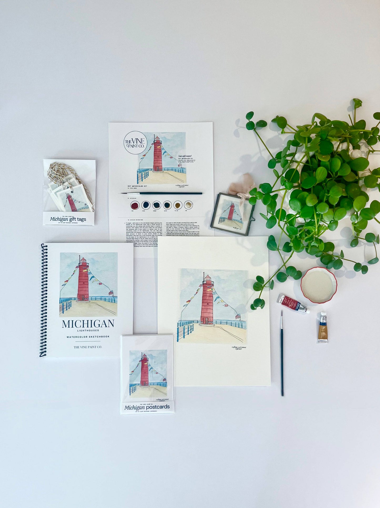 Michigan Lighthouse Watercolor Sketchbook 