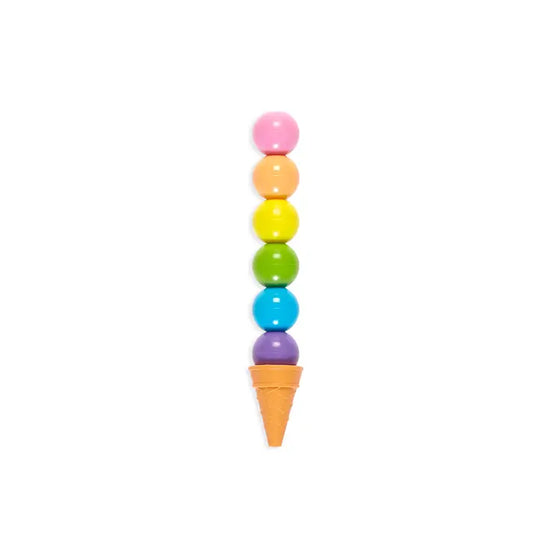 Rainbow Scoops Stacking Erasable Crayons + Scented Eraser