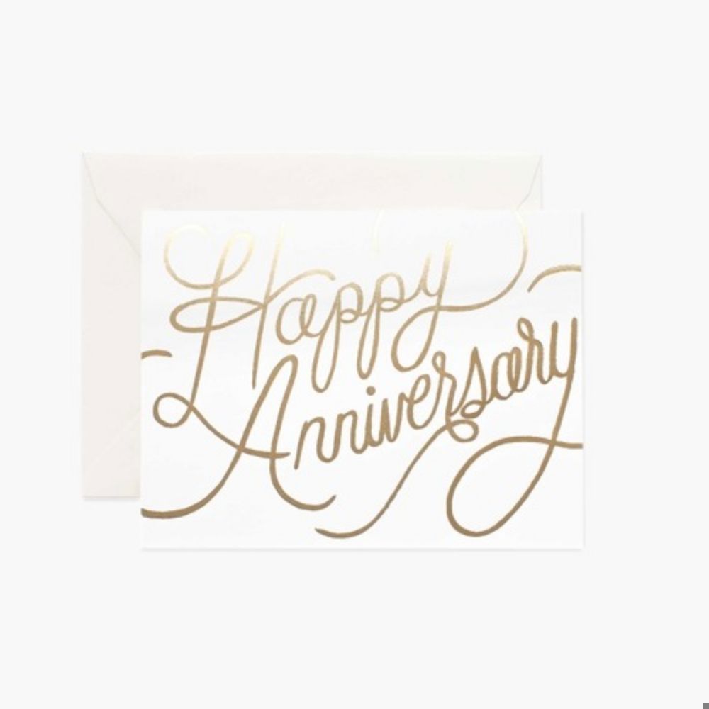 Gold Happy Anniversary Card