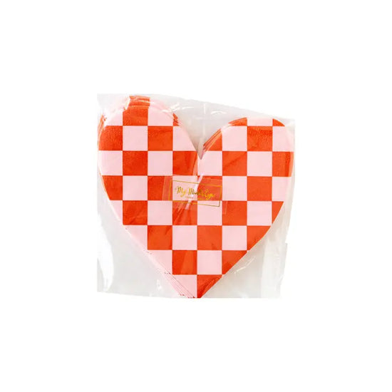 Load image into Gallery viewer, Checkered Heart Paper Napkin
