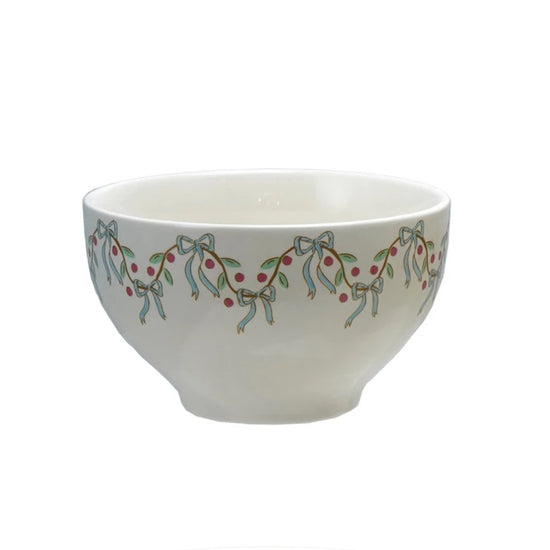 Stoneware Bowl with Bows