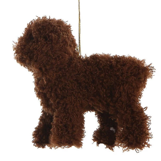 Faux Furry Poodle Ornament
