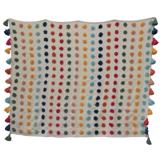 Load image into Gallery viewer, Tufted Polka Dot Throw Blanket

