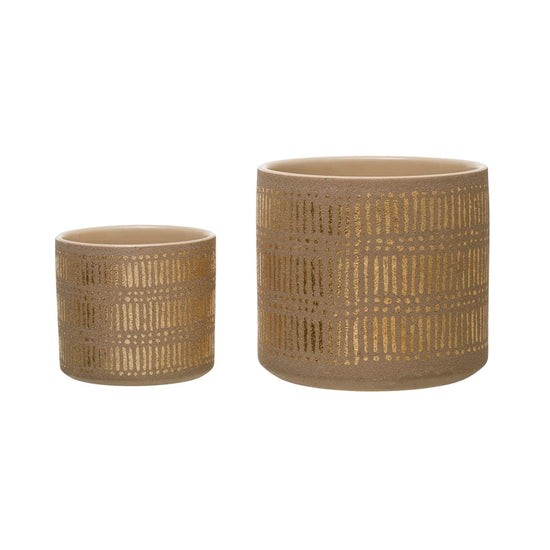 Load image into Gallery viewer, Stoneware 2-Planter Set
