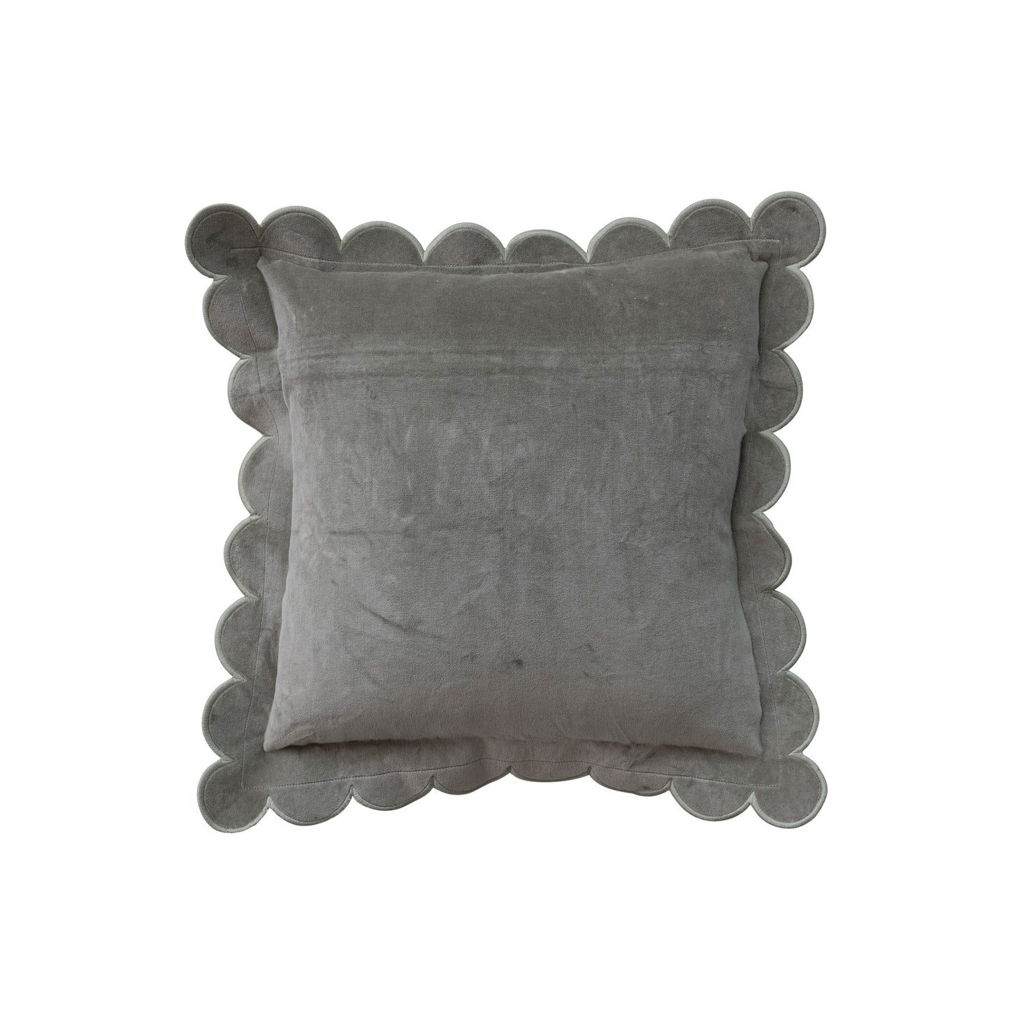 Velvet Scallop Edge Square Pillow