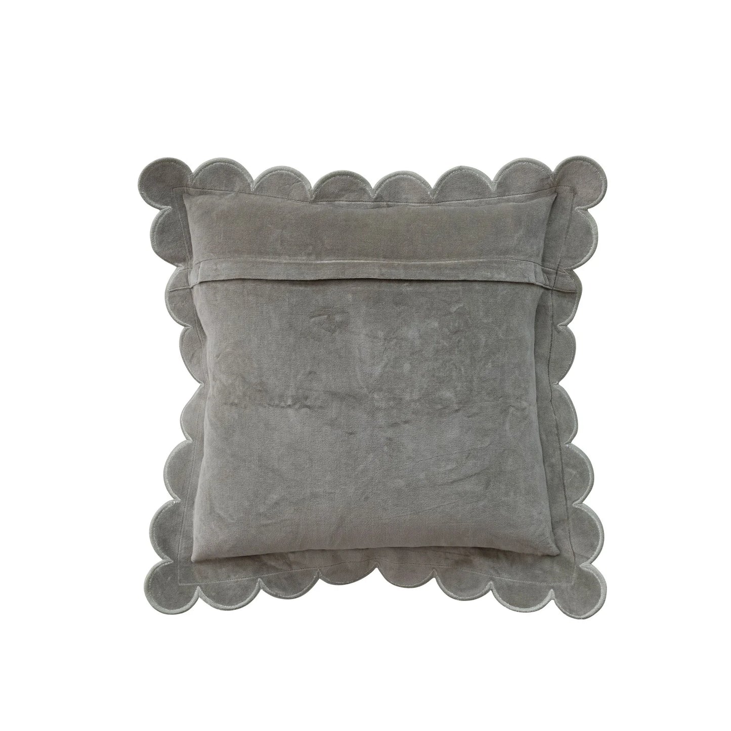 Velvet Scallop Edge Square Pillow