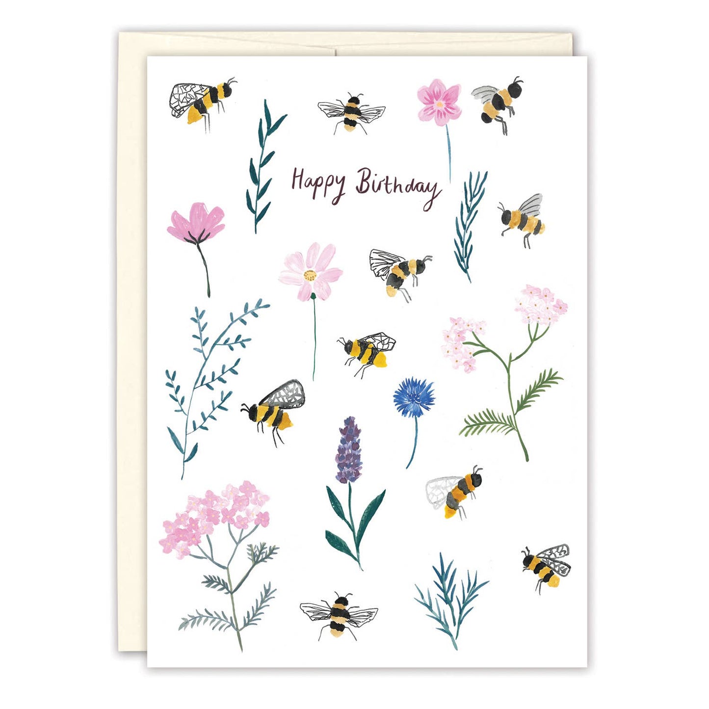 Bees and Blooms Birthday Card