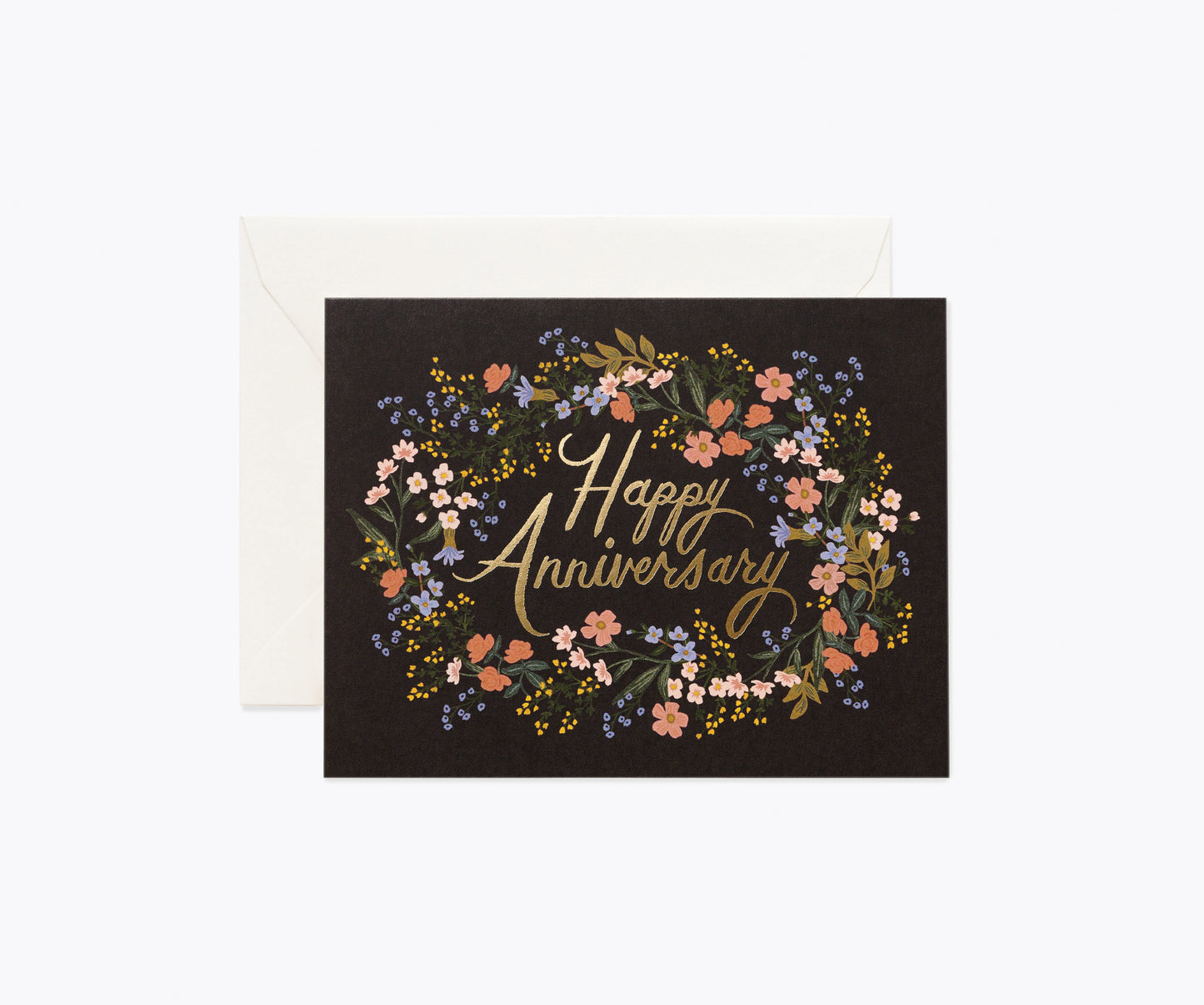 Floral Wreath Happy Anniversary Card