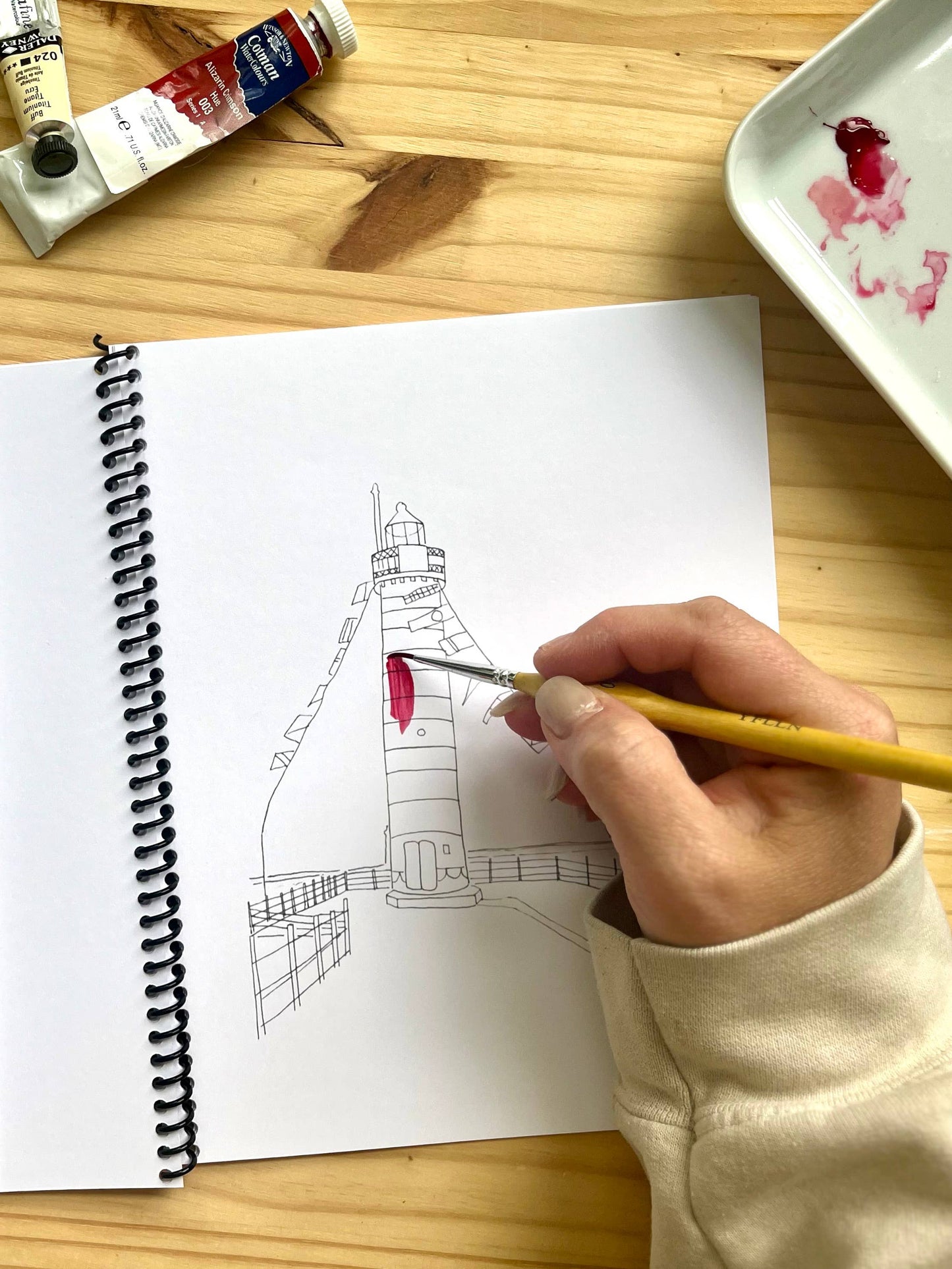Michigan Lighthouse Watercolor Sketchbook 