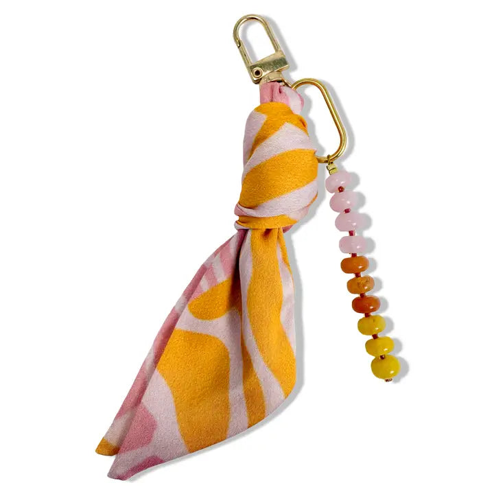 Silk & Gemstone Bag Charm
