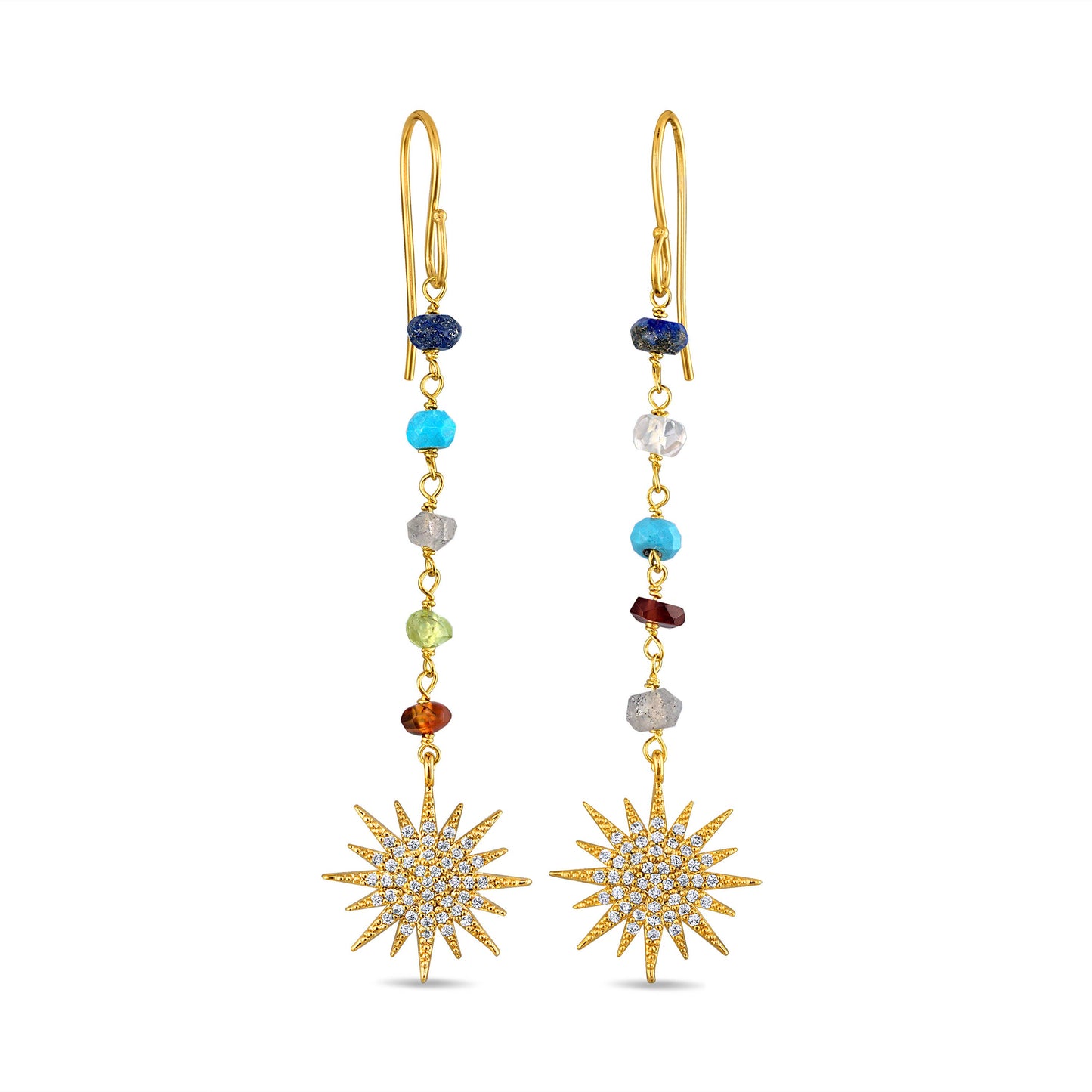 Sunburst Rainbow Dangle Earrings