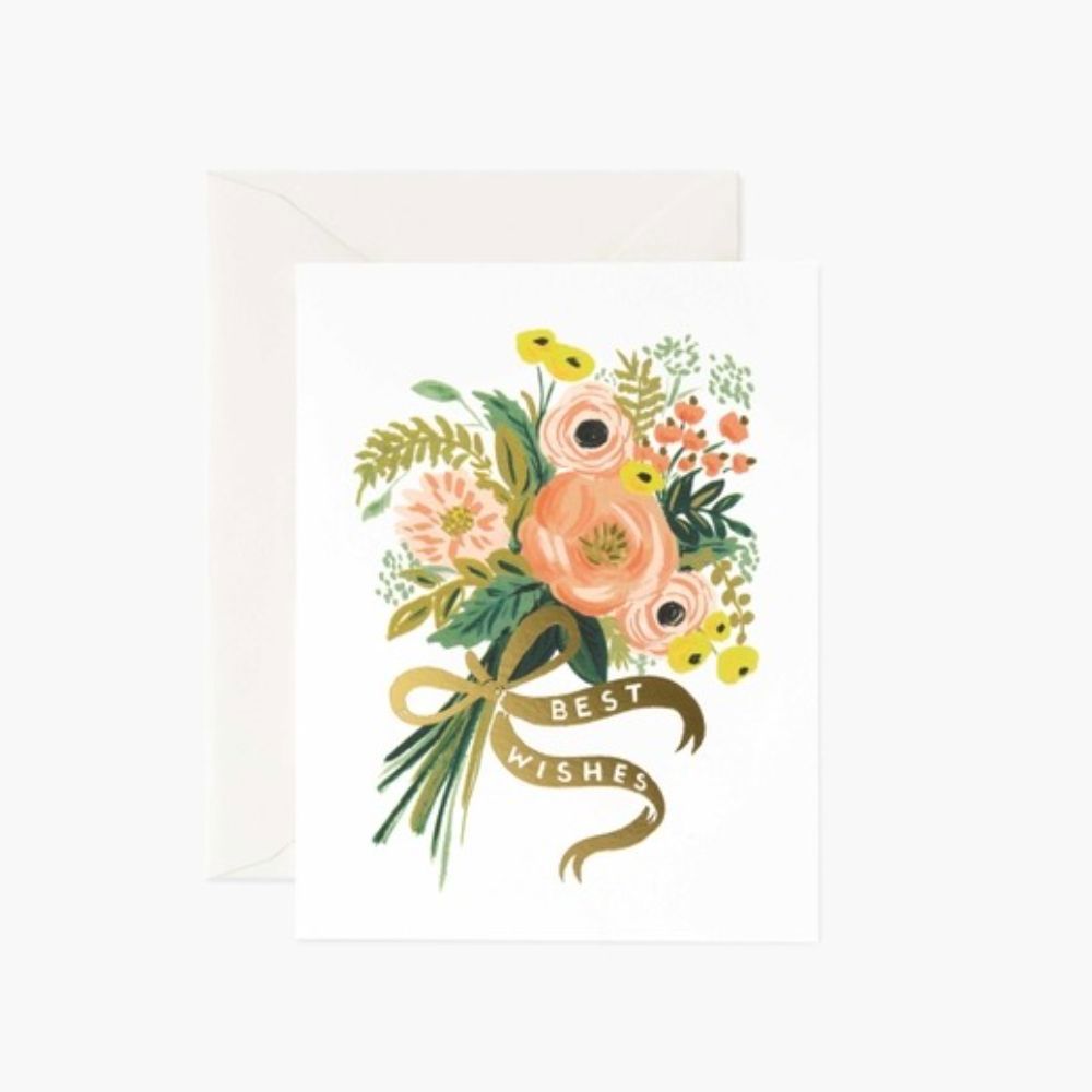 Best Wishes Bouquet Wedding Card