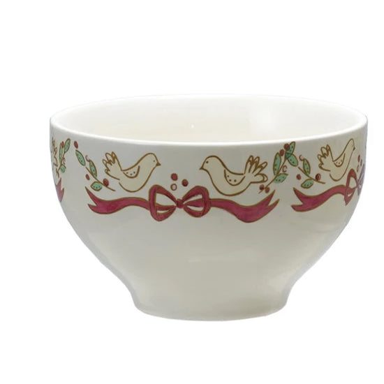 Stoneware Bowl with Bows