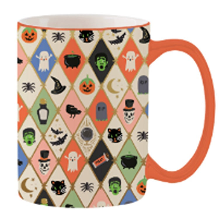 Halloween Argyle Porcelain Mug
