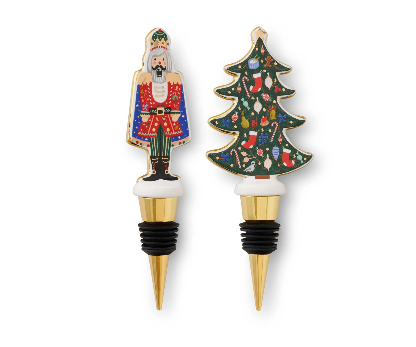 Nutcracker Porcelain Wine Stopper Set