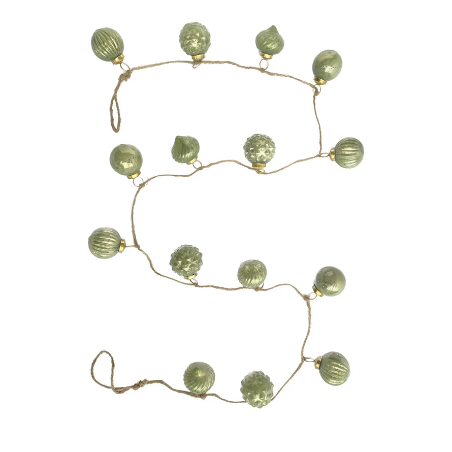 Green Glass Ornament Garland