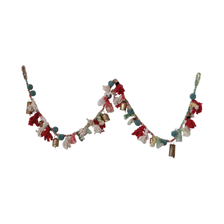 Wool & Cotton Blend Garland with Bells