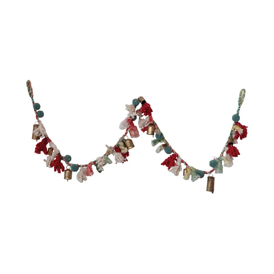 Wool & Cotton Blend Garland with Bells