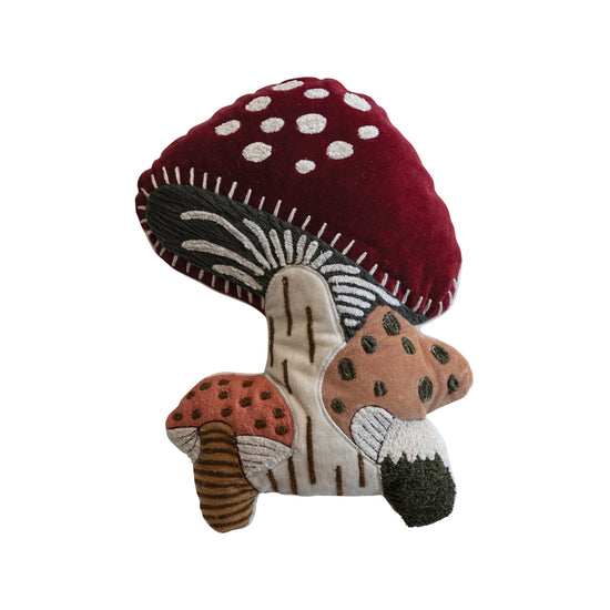 Cotton & Velvet Mushroom Shaped Pillow