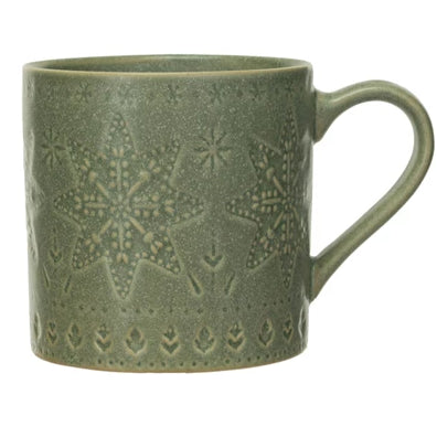 Holiday Green Stoneware Mug