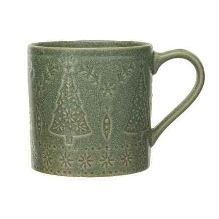 Holiday Green Stoneware Mug