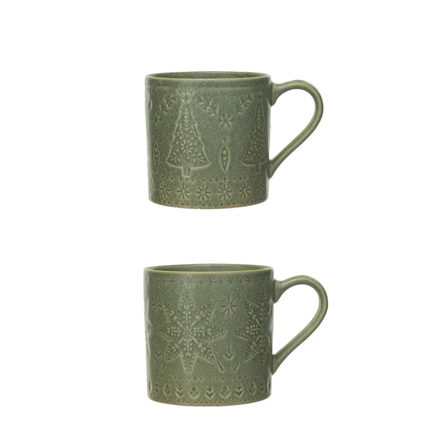 Holiday Green Stoneware Mug