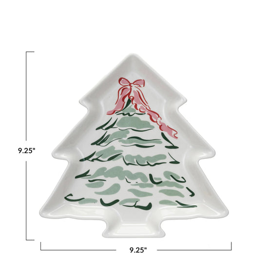 Christmas Tree Stoneware Plate