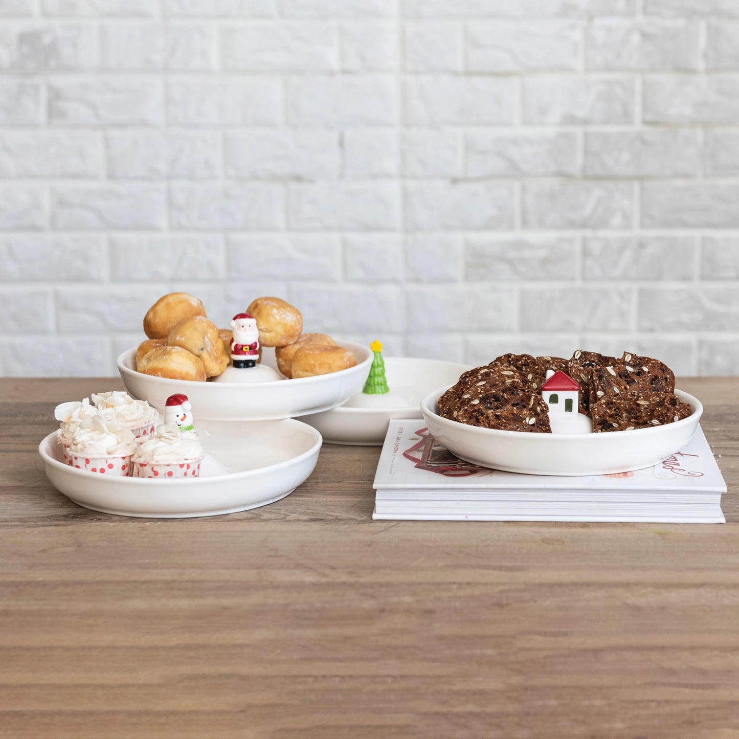 Round Stoneware Dish with Holiday Icon