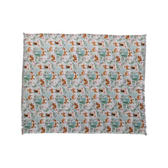 Cotton Printed Throw with Animal Pattern