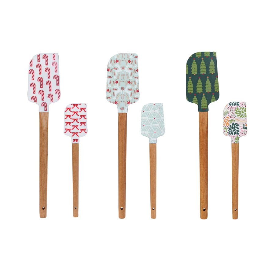 Holiday Silicone & Wood Spatula