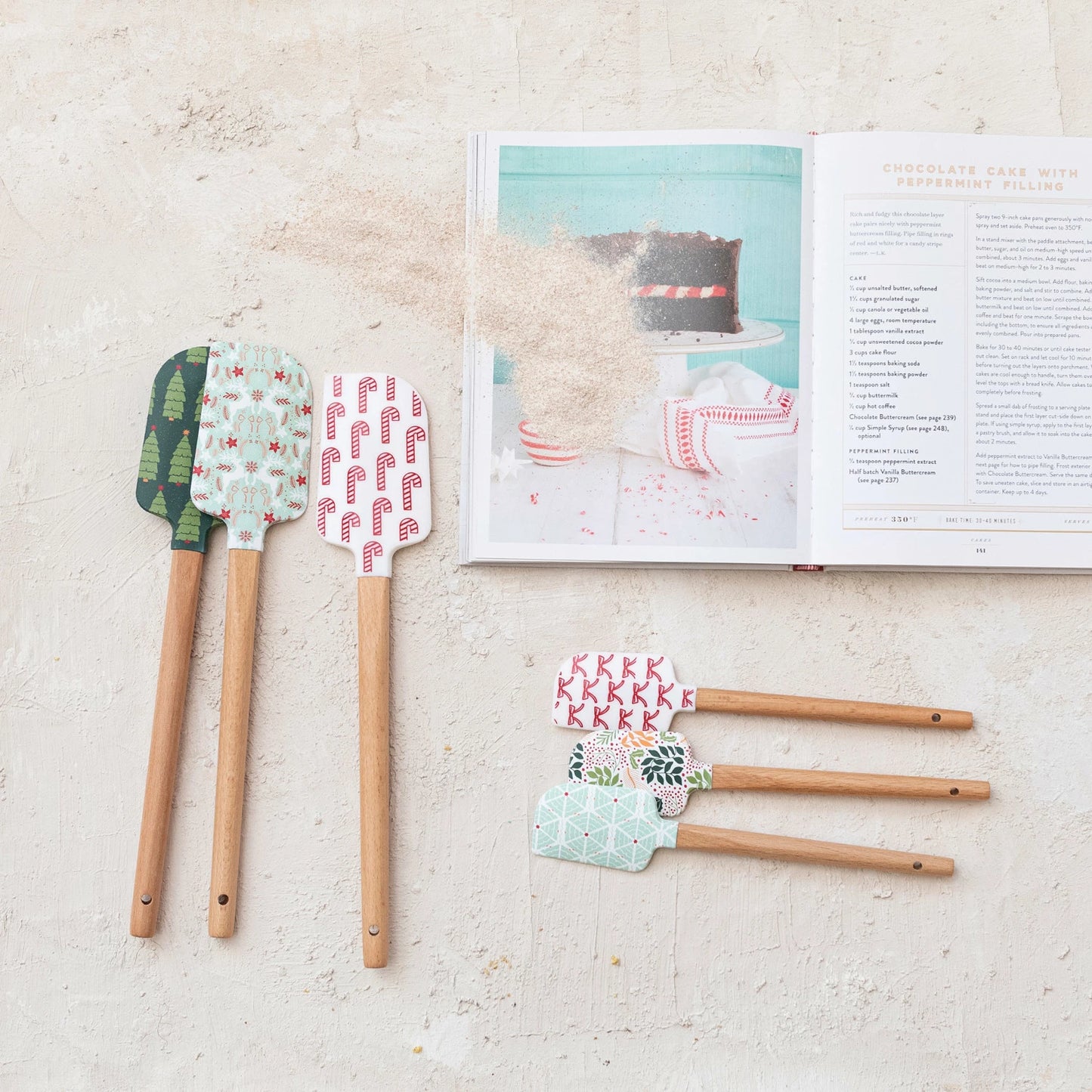 Holiday Silicone & Wood Spatula