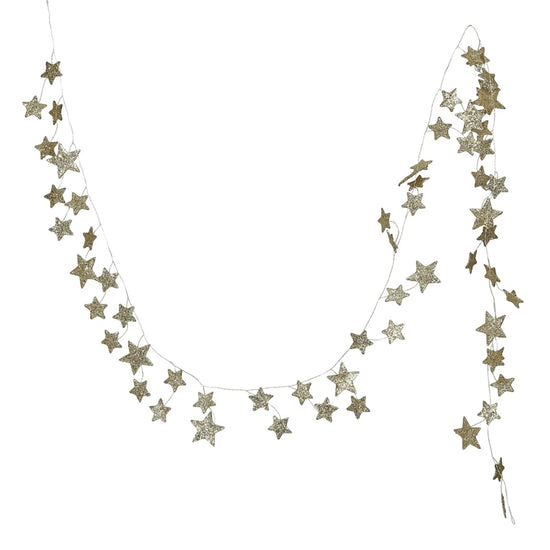 Gold Glitter Star Garland