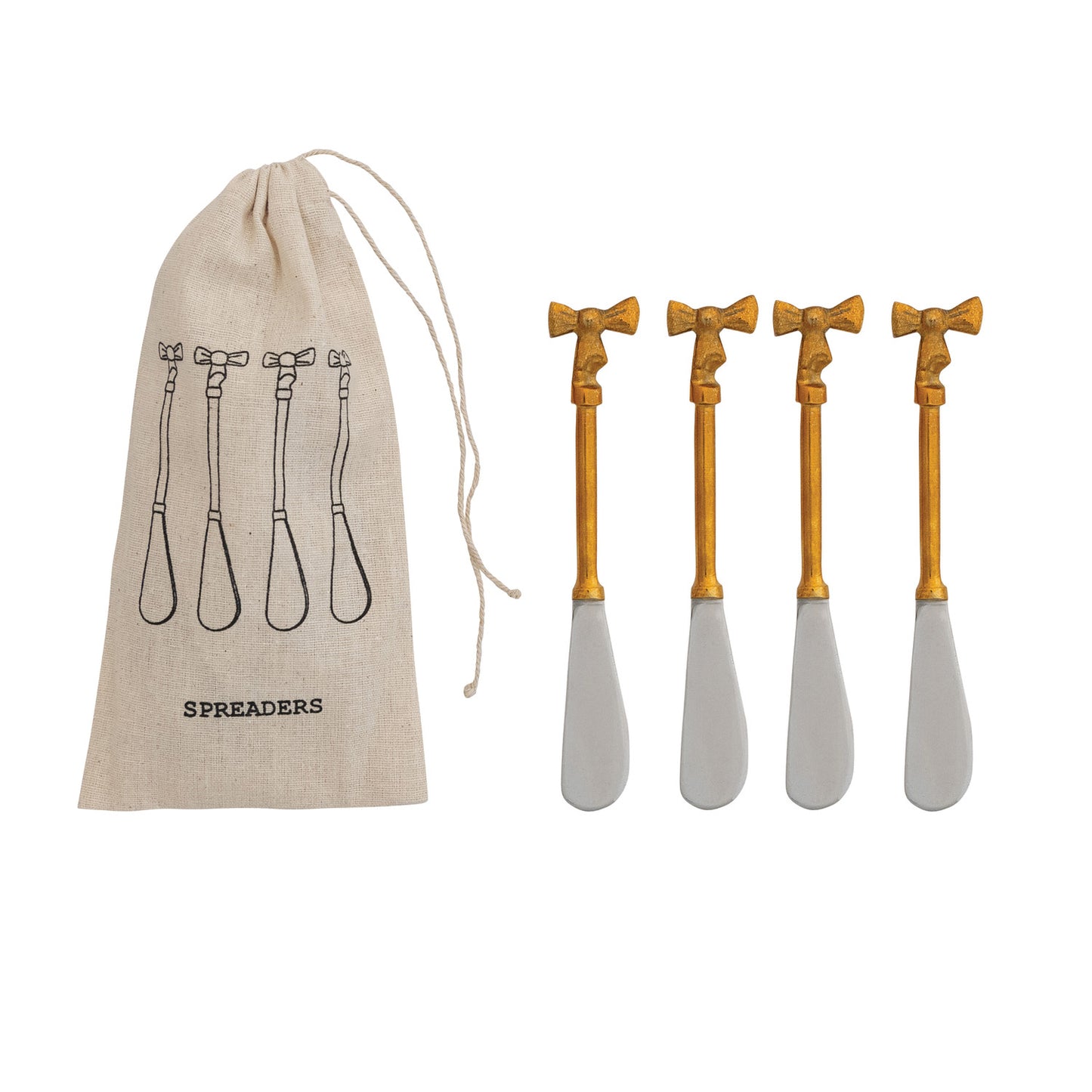 Set of 4 Knives with Bow Handles