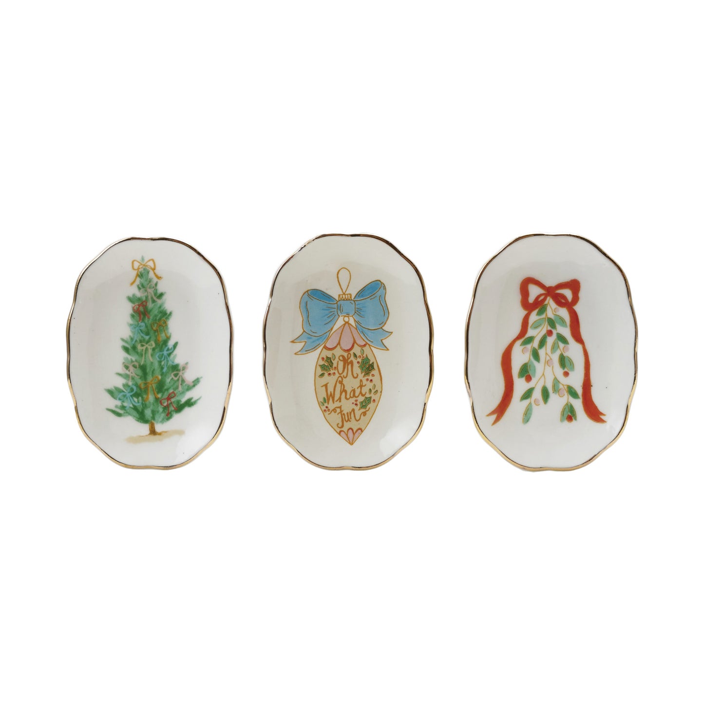 Holiday Scalloped Trinket Dish