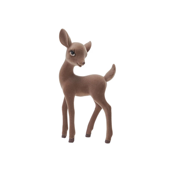 Flocked Woodland Fawn