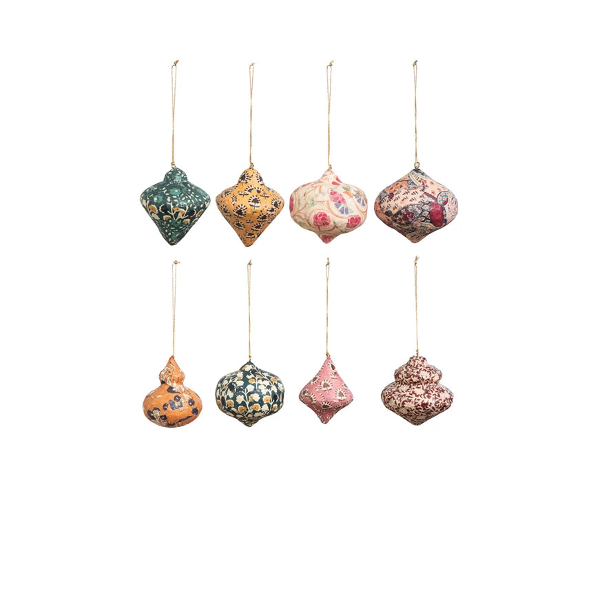 Paper Mache Block Print Ornament