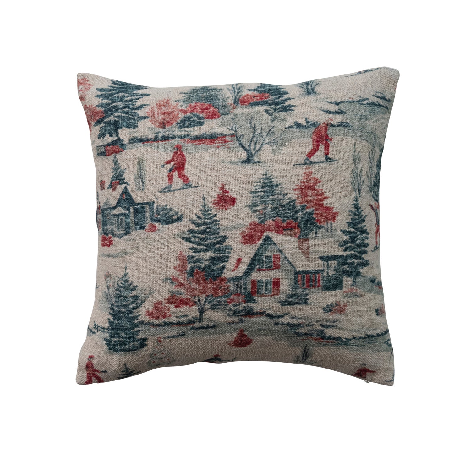 Skiing Cotton Slub Pillow