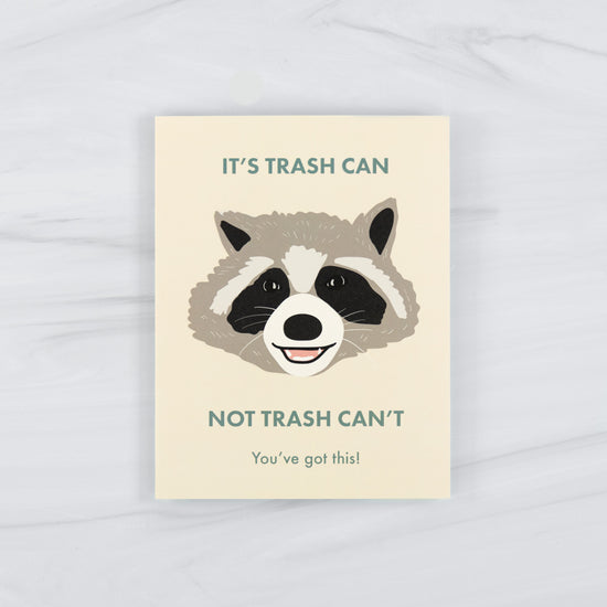 Raccoon Trash Can Card