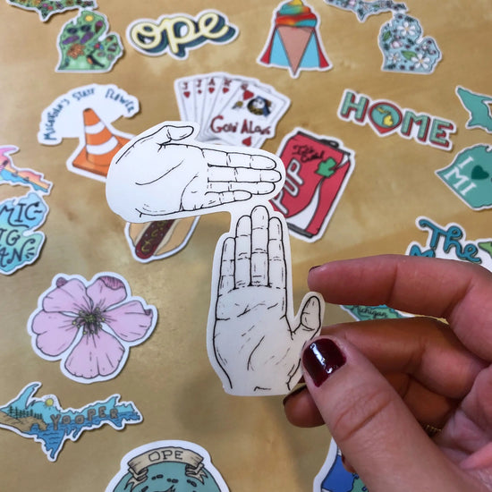 Load image into Gallery viewer, Michigan Hand Map Sticker

