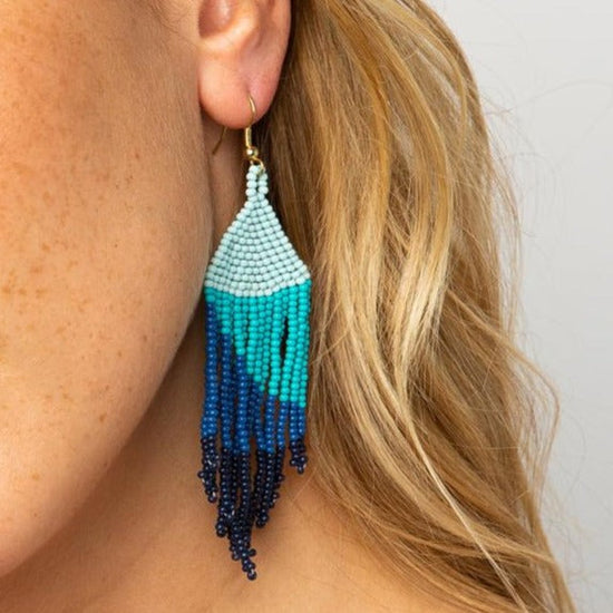 Blue Ombre Fringe Earrings