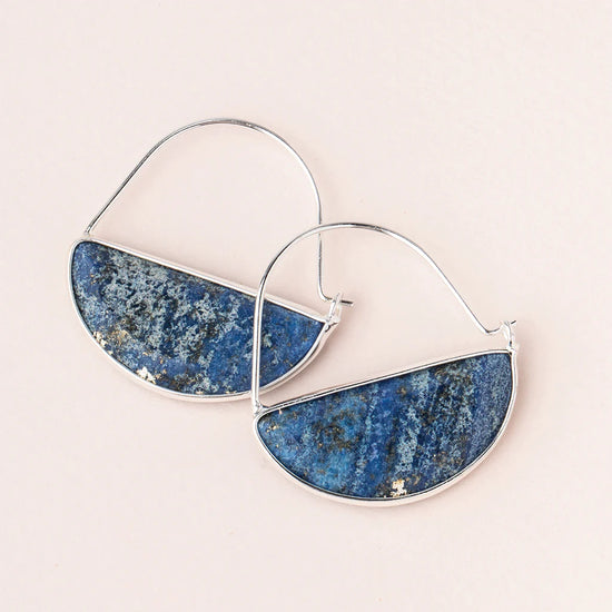 Load image into Gallery viewer, Stone Prism Hoop Earrings
