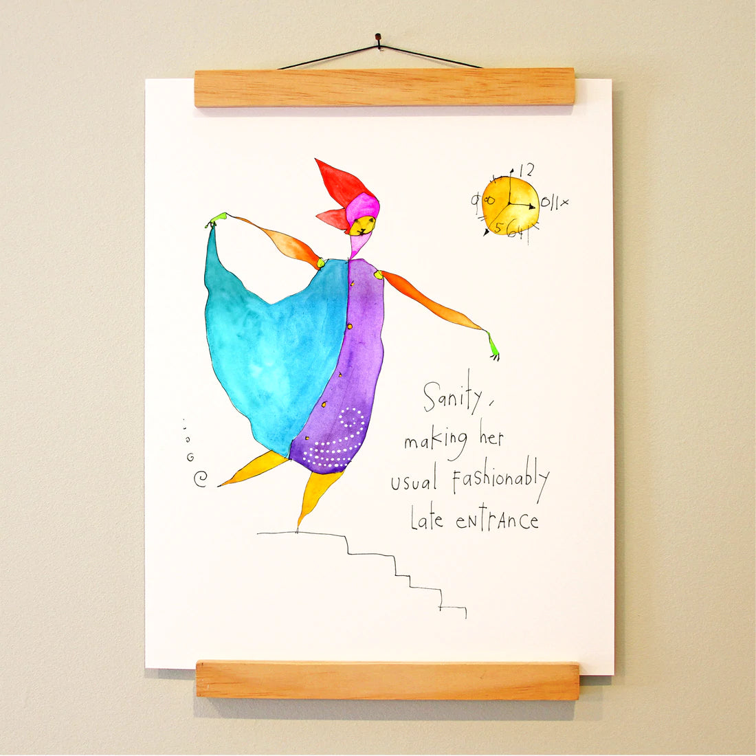 Load image into Gallery viewer, Flying Edna &amp;quot;Fashionably Late&amp;quot; Print
