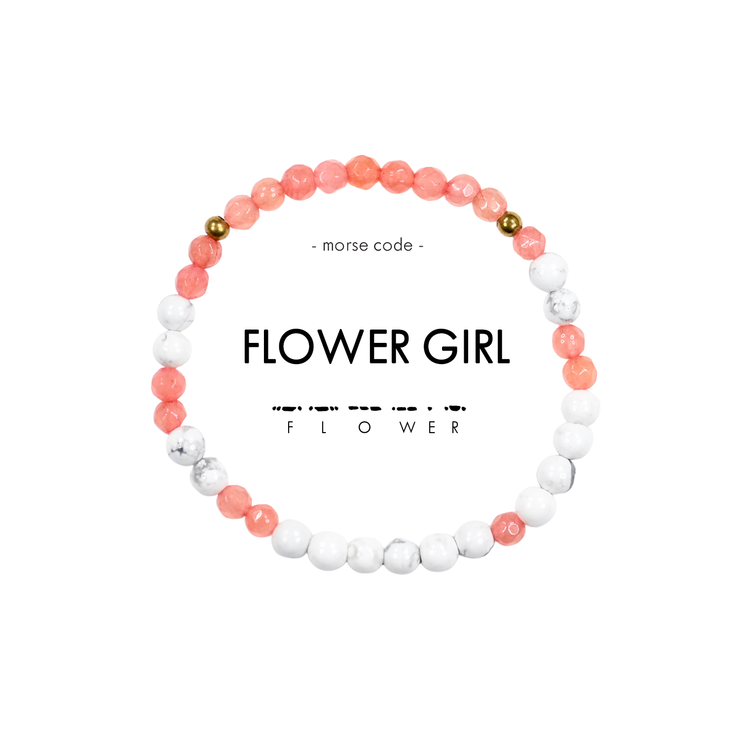 Flower Girl Morse Code Bracelet