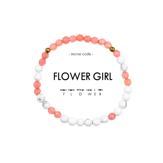 Flower Girl Morse Code Bracelet