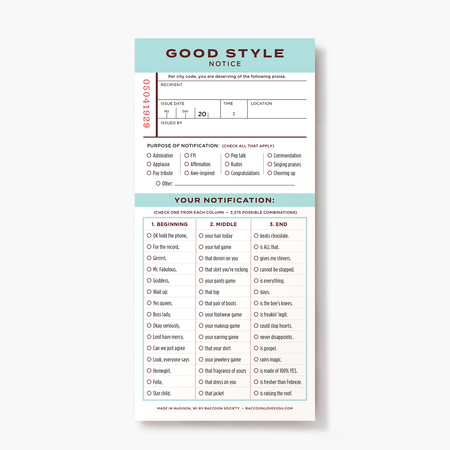 Good Style Ticket Notepad