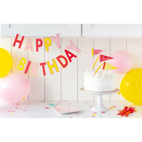 Load image into Gallery viewer, Pink Birthday Cake Toppers
