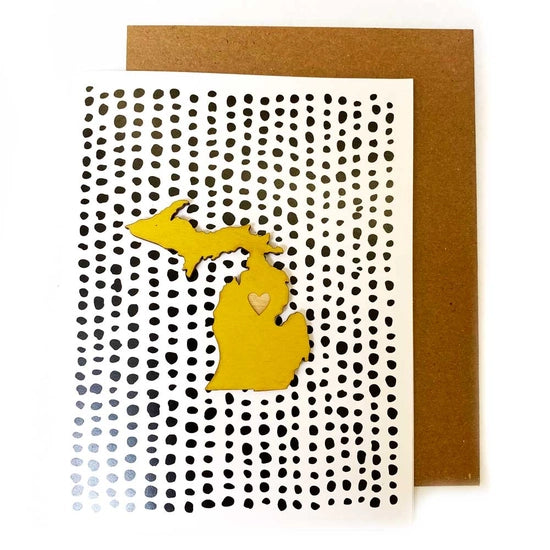 Card with Michigan Heart Magnet